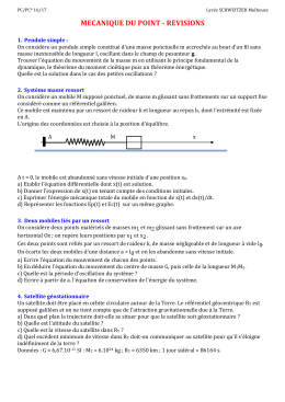 mecanique du point - revisions