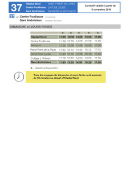 Correctif ligne 37 - A partir du 6 novembre 2016 Nouvelle