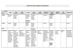 L/ Liste des agences bancaires &agrave; Madagascar r&eacute;parties par R&eacute;gion :