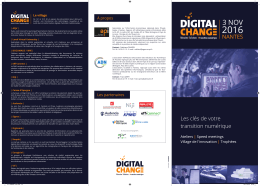 Digital Change 2016 Programme des interventions du jeudi 3