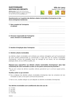 questionnaire gestion des déchets