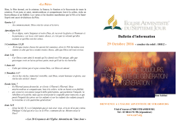 Bulletin d`information - Église Adventiste du 7ème jour de Strasbourg