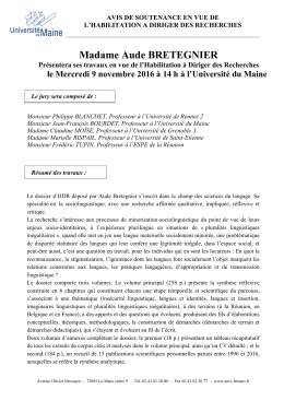 Résumé des travaux - Université du Maine