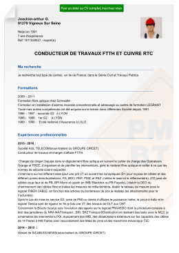 conducteur de travaux ftth et cuivre rtc