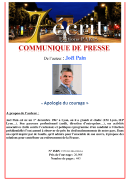 communique-de-presse-joel-pain - C`est beau un monde qui change