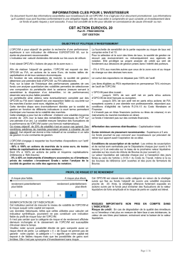 Voir le prospectus DICI CBT Vol 20 Part I