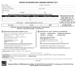 Contrat de r&eacute;servation