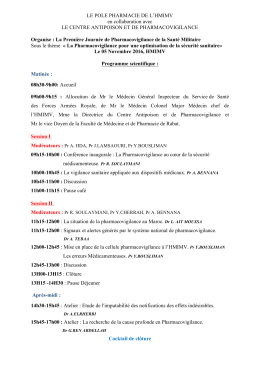 LE POLE PHARMACIE DE L`HMIMV en