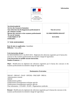 Le Bureau des concours et des examens professionnels du