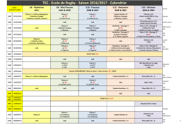 TEC - Ecole de Rugby - Saison 2016/2017