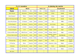 Planning du 5 et 6 novembre