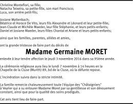 Madame Germaine MORET