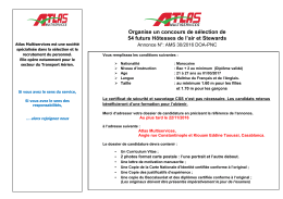 Organise un concours de sélection de 54 futurs Hôtesses de l`air et