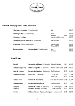 Vin de Champagne et Vins pétillants Vins Rosés