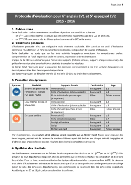 PROTOCOLE d`évaluation LV2_5ème_espagnol_2015-2016