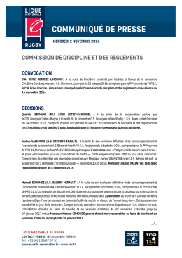 Page 1 COMMUNIQUÉ DE PRESSE MERCREDI 2 NOVEMBRE