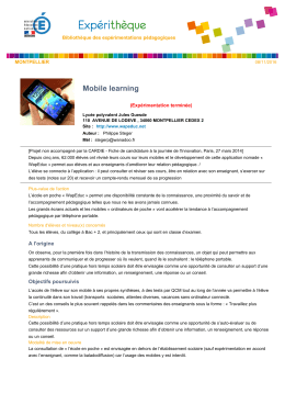 Mobile learning