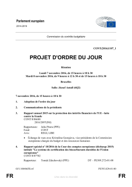 FR FR PROJET D`ORDRE DU JOUR