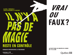 VRAI OU FAUX - Publications du minist&egrave;re de la Sant&eacute; et des