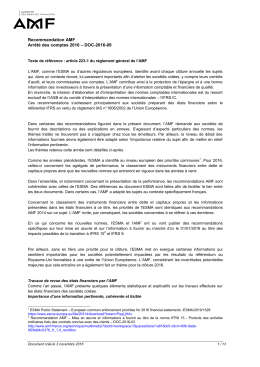 Arrêté des comptes 2016