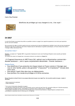 Carte Visa Premier - Banque Populaire du Massif Central