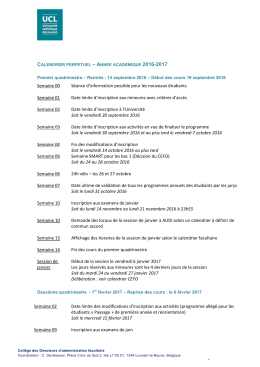 Calendrier académique perpétuel 2016-2017