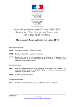Télécharger l`agenda de la semaine