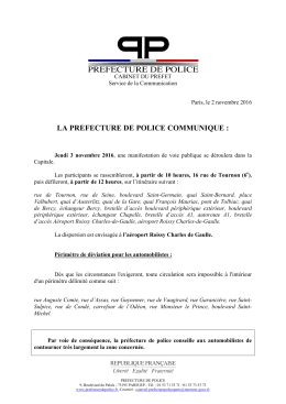 la prefecture de police communique - Paris