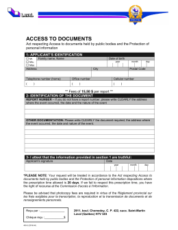 demande d`acc&egrave;s &agrave; un document - Laval