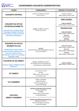 COORDONNEES SCOLARITES ADMINISTRATIVES