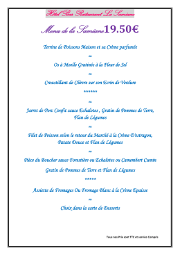 Menu de la Samiane19.50€