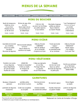 MENUS DE LA SEMAINE