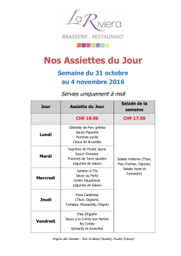 Nos Assiettes du Jour