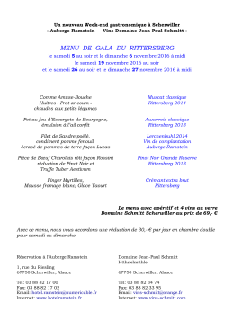 Un nouveau Week-end gastronomique à Scherwiller