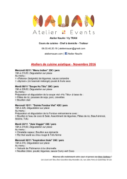 Planning Chef Vy Novembre 2016