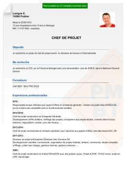 Recrutement CV CHEF DE PROJET