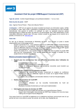 Assistant Chef de projet CRM/Support Commercial (H/F)