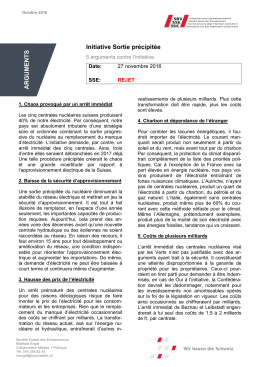 Cinq arguments contre l`initiative "Sortie pr&eacute;cipit&eacute;e"