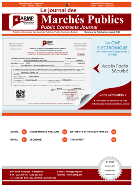journal des marches publics - Page d`accueil Intranet ARMP