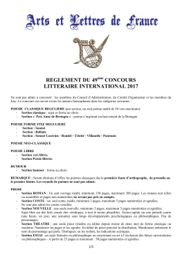 reglement du 49 concours litteraire international 2017