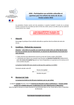 Plaquette 2016 Activités sportives et culturelles pour enfants de