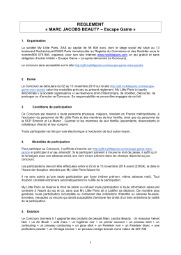 REGLEMENT &laquo; MARC JACOBS BEAUTY &ndash; Escape