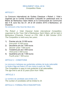 règlement du concours 2016 - Mairie