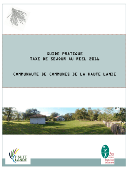 Guide taxe de s&eacute;jour 2016 - Communaut&eacute; de communes de la