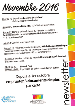 Agenda Novembre 2016 - Artigues-Pr&egrave;s