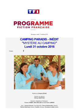 CAMPING PARADIS - INÉDIT Lundi 31 octobre 2016