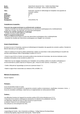 Bachelier en audiologie - Haute Ecole L&eacute;onard De Vinci