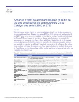 Annonce d`arr&ecirc;t de commercialisation et de fin de vie des