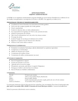 AFFICHAGE POSTE ADJOINT ADMINISTRATIF Le