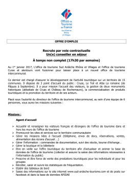 Voir l`annonce - Office de Tourisme Intercommunal Sud Ardèche